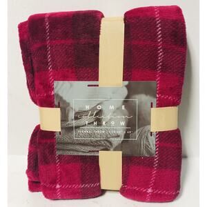 Home Collection Flannel Throw Blanket 50” x 60” Pink Polyester Couch Sofa NEW!